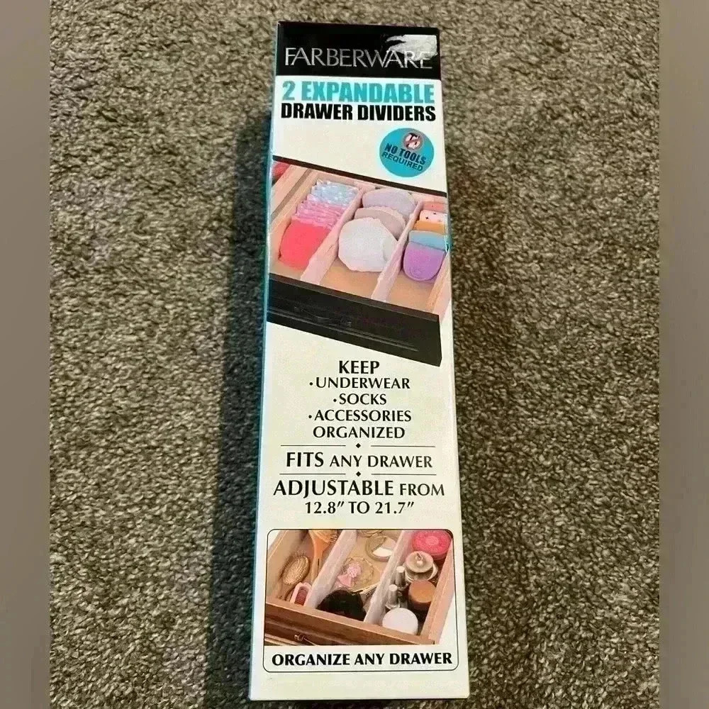 Farberware Expandable Drawer Dividers DIY Drawer Organizer Pack of 2